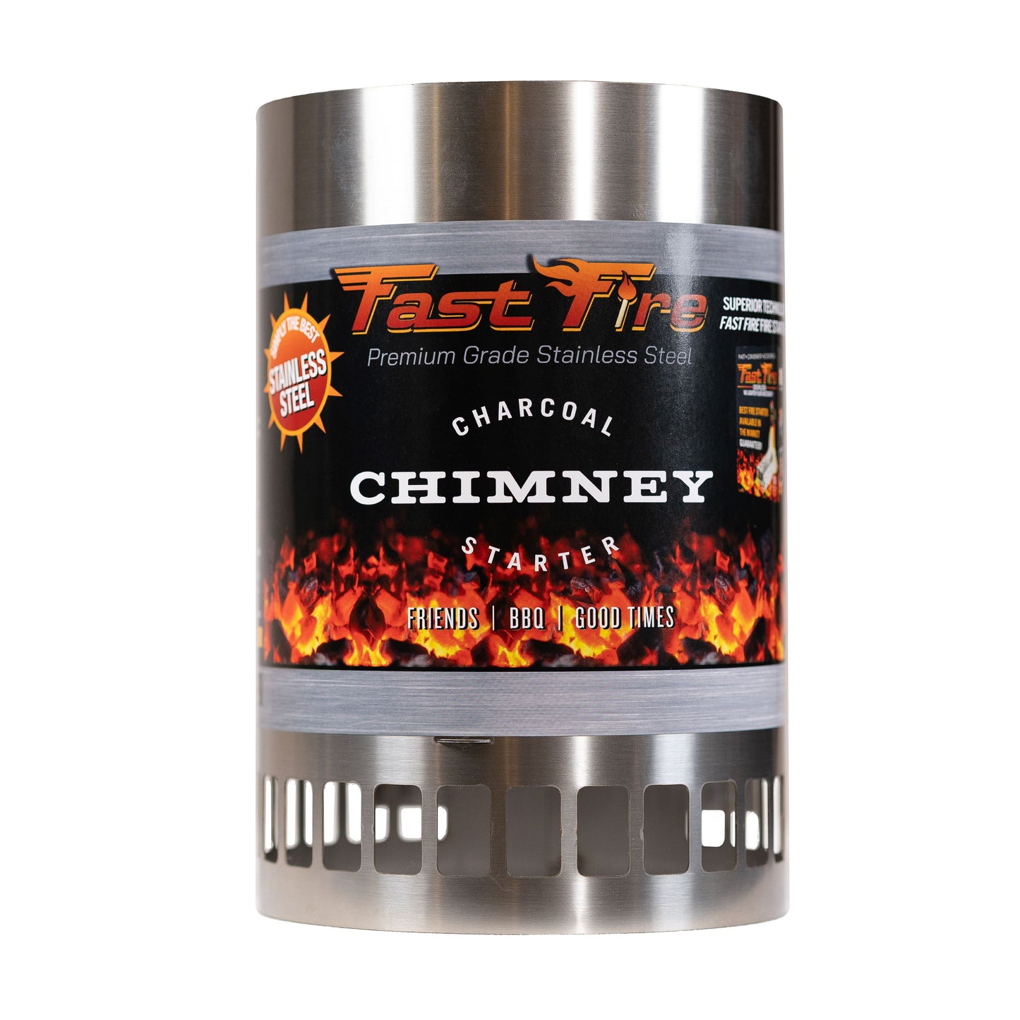 Fast Fire Stainless Steel BBQ Charcoal Chimney